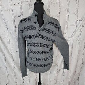 CARBON Retro Knit Grandpa Academia Mens Pullover Mockneck Sweater‎ Sz M